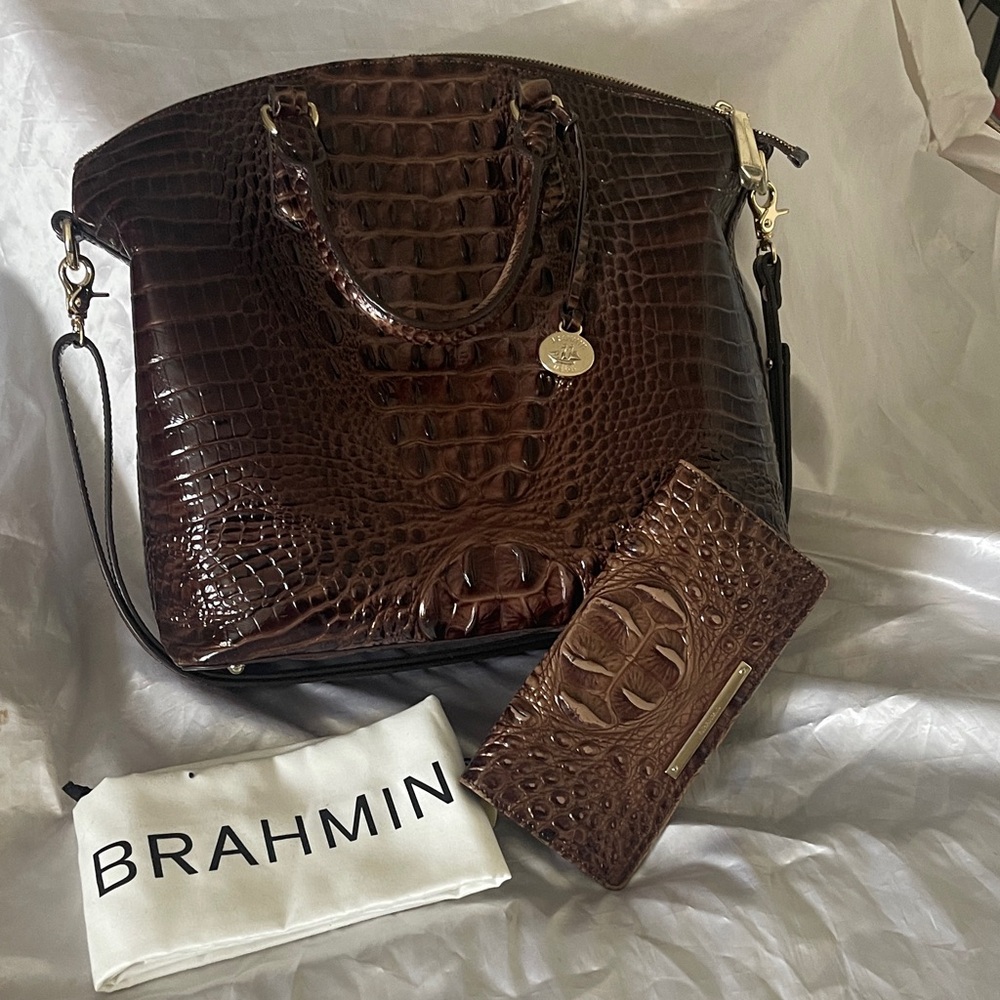 Brahmin Large Duxbury Satchel & Ady Wallet Combo